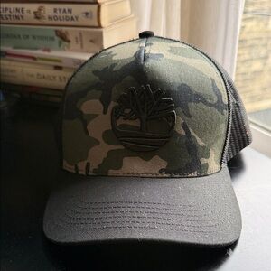 Timberland Green Camo Cap with Black Mesh